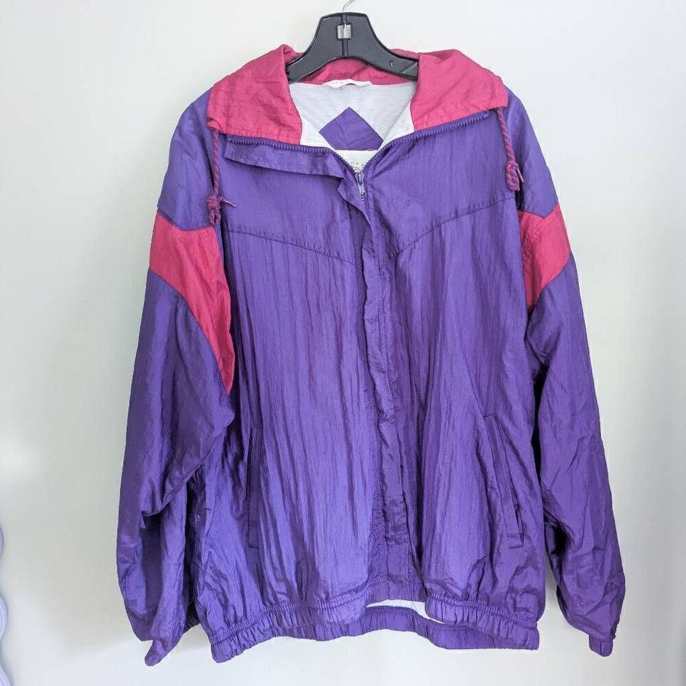 Vintage 80s Venezia Windbreaker Ski Jacket Purple 14/16